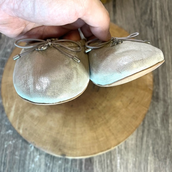 *Sam Edelman | Silver Metallic Leather Lined Felicia Ballet Flats Size 10 - Picture 12 of 13